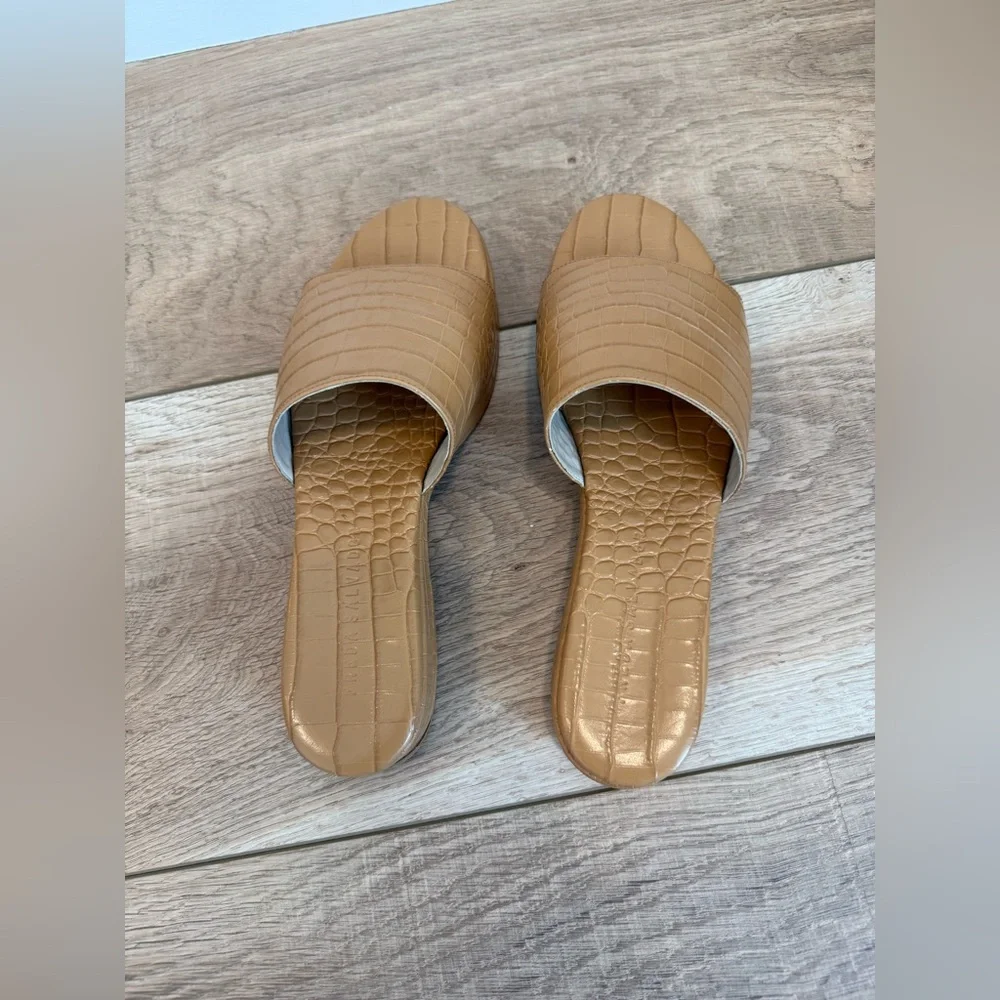 Freda Salvador Diana Croc-Embossed Slide Sandals - Picture 3 of 7